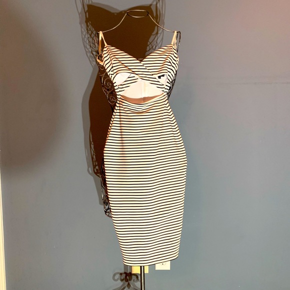 Nookie Dresses & Skirts - Nookie Stripe Cutout Dress XXS